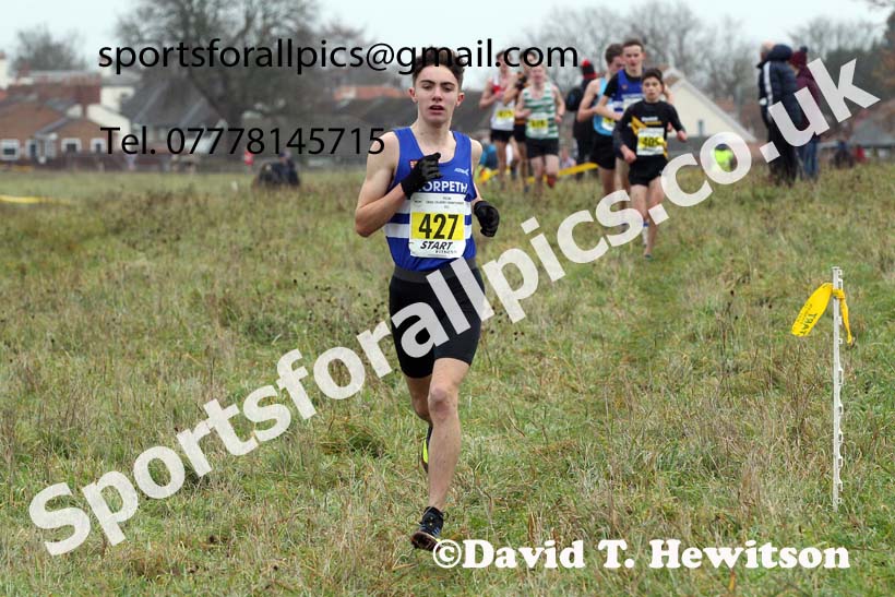 Mens under-17s, 2021 North Eastern Cross Country Championships, Sedgefield. Photo: David T. Hewitson/Sports for All Pics